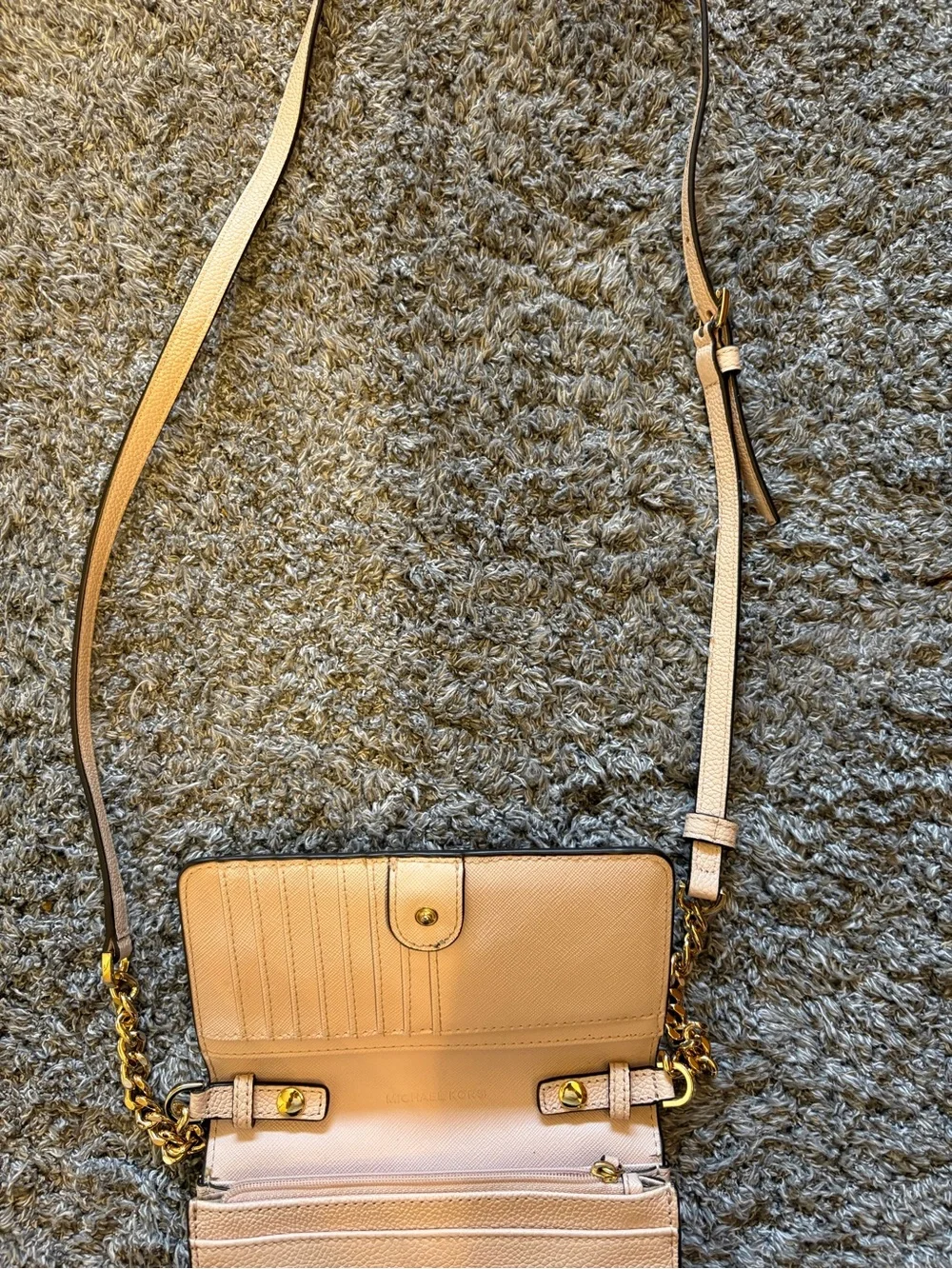 Michael Kors Tan Crossbody with Gold Logo Accent